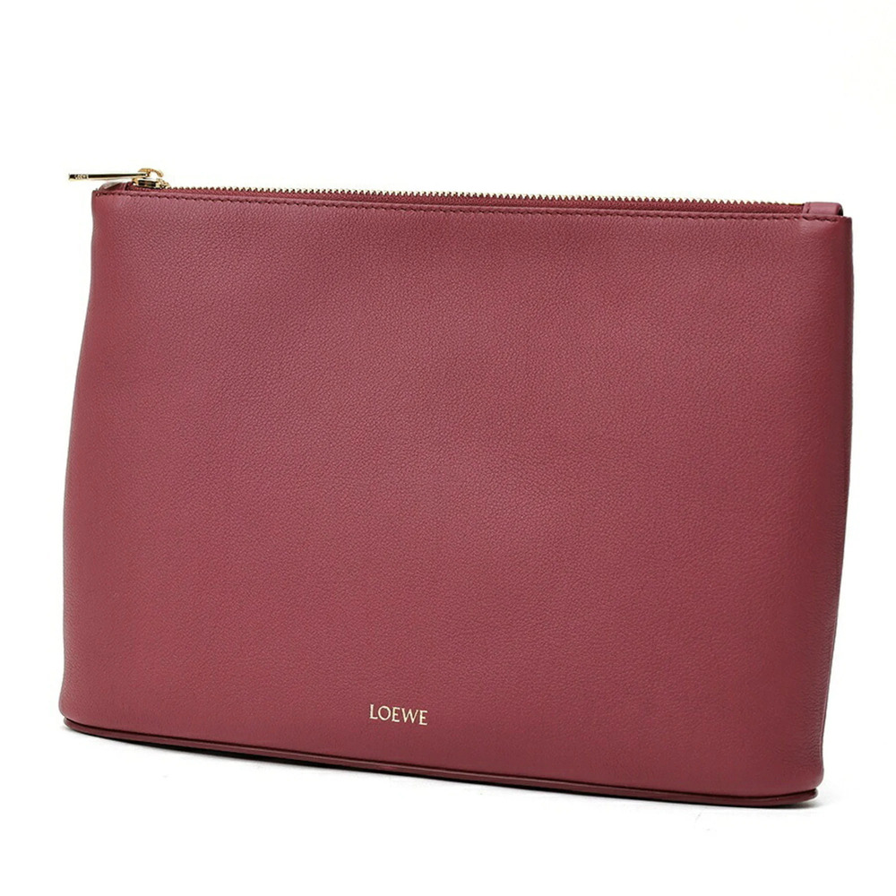 Loewe Oblong Pouch Clutch Bag Q730C63X01 Leather Bordeaux